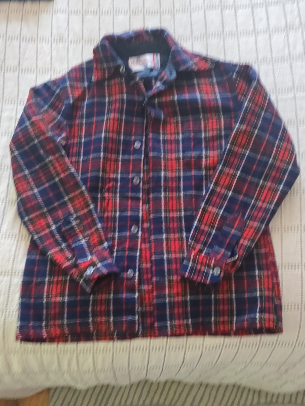 Vintage Pendleton 100% Wool Plaid Kids Button-Down Shirt: Flannel